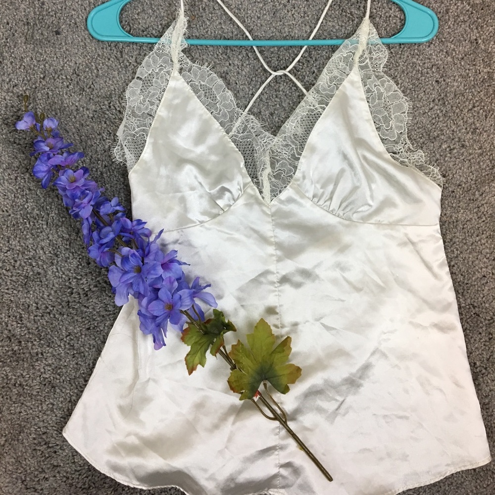 White silk top